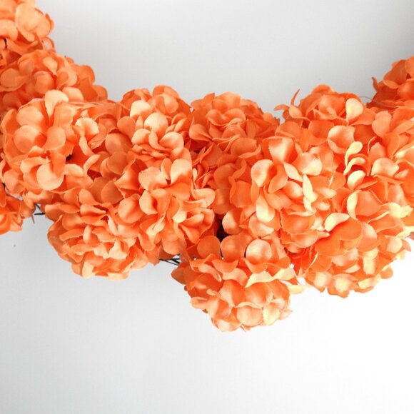 NWOT Twigs Faux Silk Orange Flowers Thanksgiving Wreath Fall Decor 16" - Picture 3 of 6